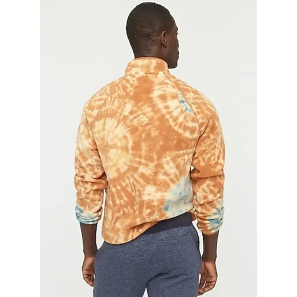 J. Crew Micro Fleece Half Zip Pullover Tie Dye Sweatshirt Jacket AT998 NWT